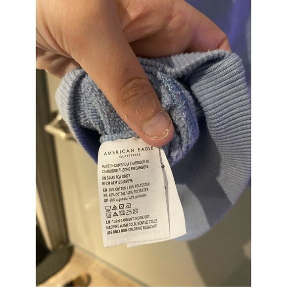 American Eagle Outfitters Light Blue Oversized Hoodie Size Medium EUC - Picture 7 of 9